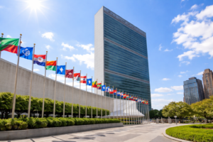 United Nations headquarters building in New York symbolizing global diplomacy and debate about the effectiveness of international institutions