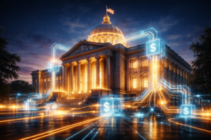 Blockchain system controlling public government spending transparently
