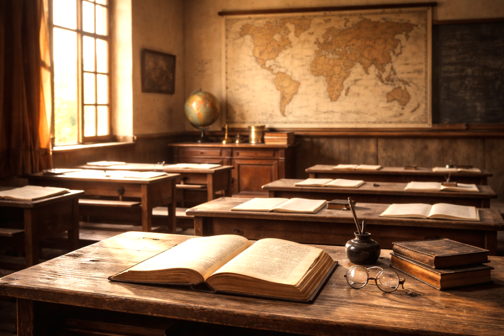 nineteenth century classroom symbolizing educational transformation