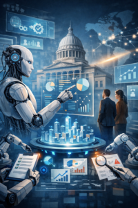 AI agents analyzing public sector data to improve government efficiency and transparency