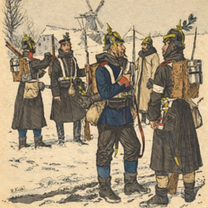 19th century European soldiers in winter campaign illustrating the evolution of just war doctrine