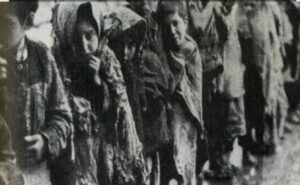 Armenian children during the deportations linked to the Armenian genocide.