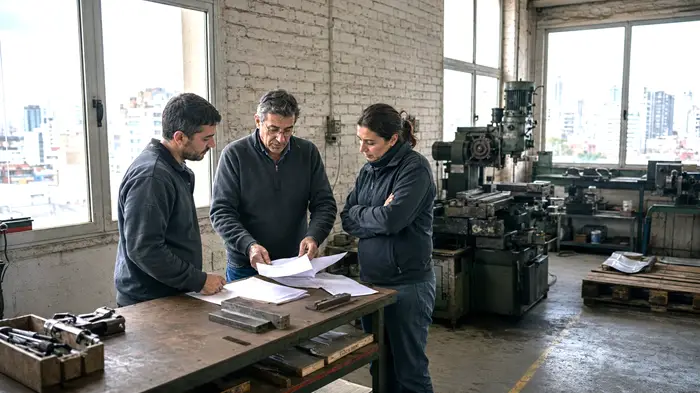 Uruguayan small business discussing investment decisions amid economic uncertainty.