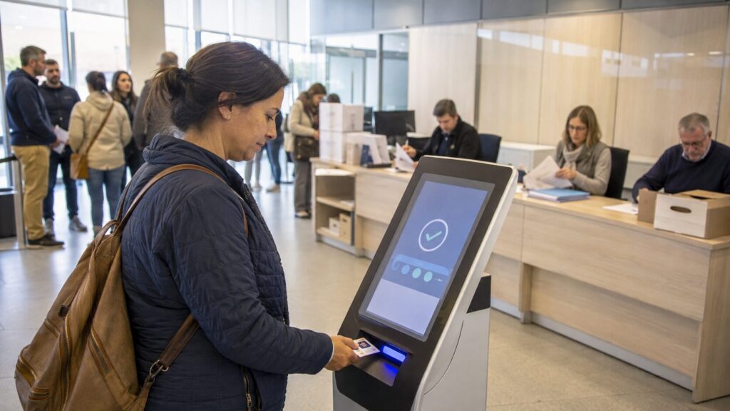 Citizen using secure digital identity authentication for a constitutional participation process in Uruguay.