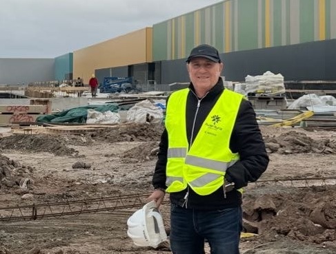 Edgardo Novick at the Aventura construction site in Montevideo.