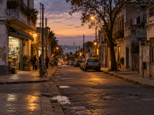 Montevideo neighborhood street illustrating urban concerns and local civic participation.